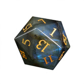 Natural Labradorite Dice Set with Gold Engraved Numbers – Crystal Polyhedral Dice for Dungeons and Dragons, Pathfinder, and Tabletop RPGs
